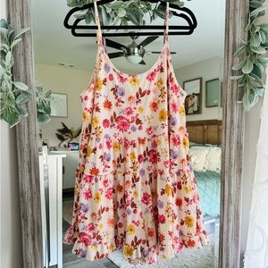NWOT Floral Pink Lily Romper
